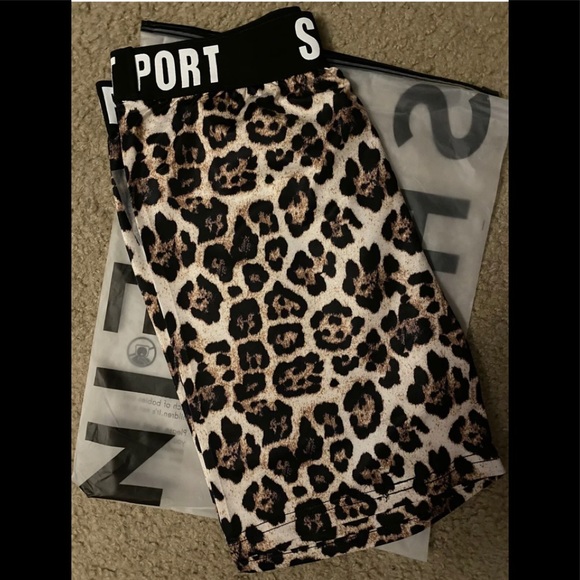Leopard High Waist Biker Short Stretched Comfy - Picture 1 of 2